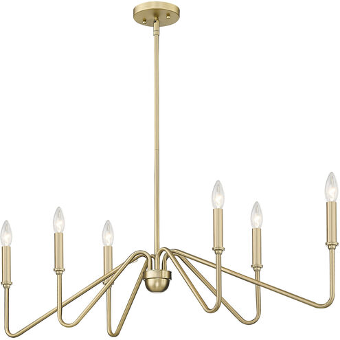 Kennedy 6 Light 36.75 inch Brushed Champagne Bronze Linear Pendant Ceiling Light in No Shade